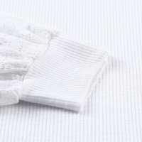 Дамска блуза в бяло с дълги ръкави от дантела, снимка 7 - Блузи с дълъг ръкав и пуловери - 44321247