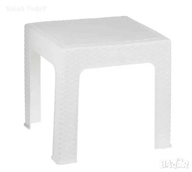 Маса за тераса, 48см, Пластмаса, бяла, снимка 1