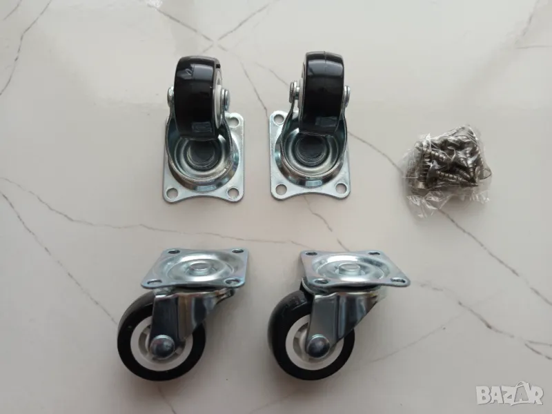 Комплект 4 броя колелца за мебели със стопер, без стопер, 2 модела, колела, колело, снимка 1