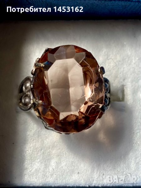 Руски сребърен пръстен с опушен кварц , снимка 1