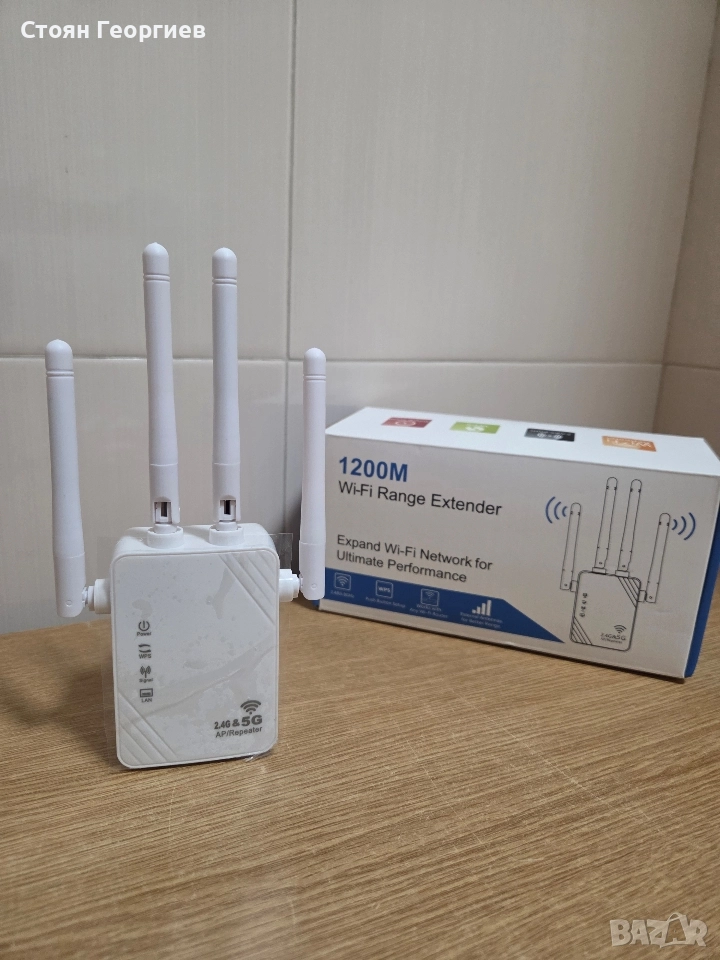 Wi-Fi усилвател / повторител – Dual Band 1200M (2.4GHz + 5GHz)Поддържа 2.4G, снимка 1