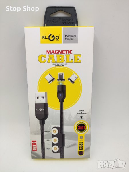 Magnetic 3in1 klgo кабел iphone type c micro айфон , снимка 1