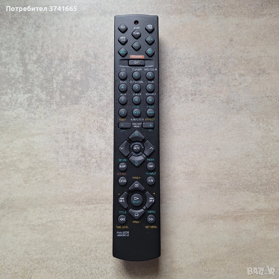Дистанционно за AV ресивър YAMAHA RAV206 , снимка 1