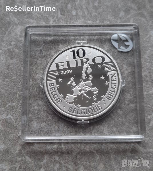 Възпоменателна сребърна монета 10 Euros - Albert II Erasmus, снимка 1