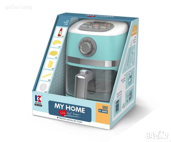 Детски еър фрайър • Светлинни ефекти • Играчка за кухня, снимка 1