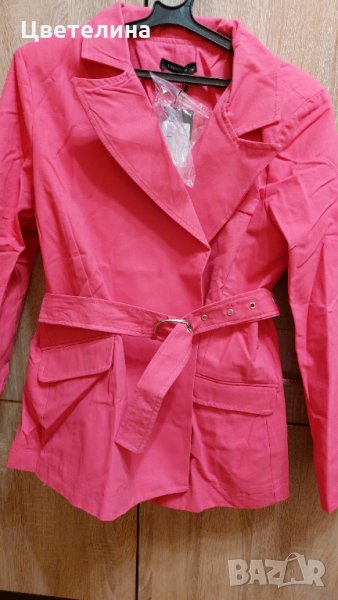 Ново цикламено сако/тренч с колан, снимка 1