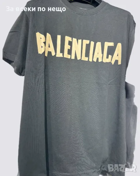 Balenciaga Мъжка Сива Тениска👕Мъжка Блуза С Къс Ръкав В Сив Цвят Баленсиага, снимка 1