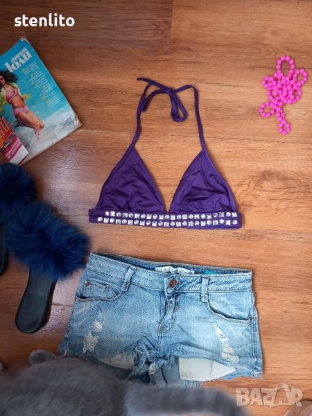 Лилав бански горнище FLEUR Размер М, снимка 1