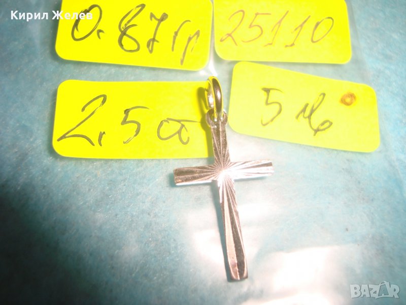 ПОСРЕБРЕНО СТИЛНО ОРНАМЕНТИРАНО СТАРО СТОМАНЕНО КРЪСТЧЕ МНОГО КРАСИВО и НЕЖНО 25110, снимка 1