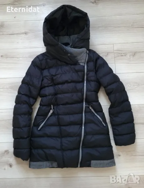 Черно зимно яке с качулка , снимка 1