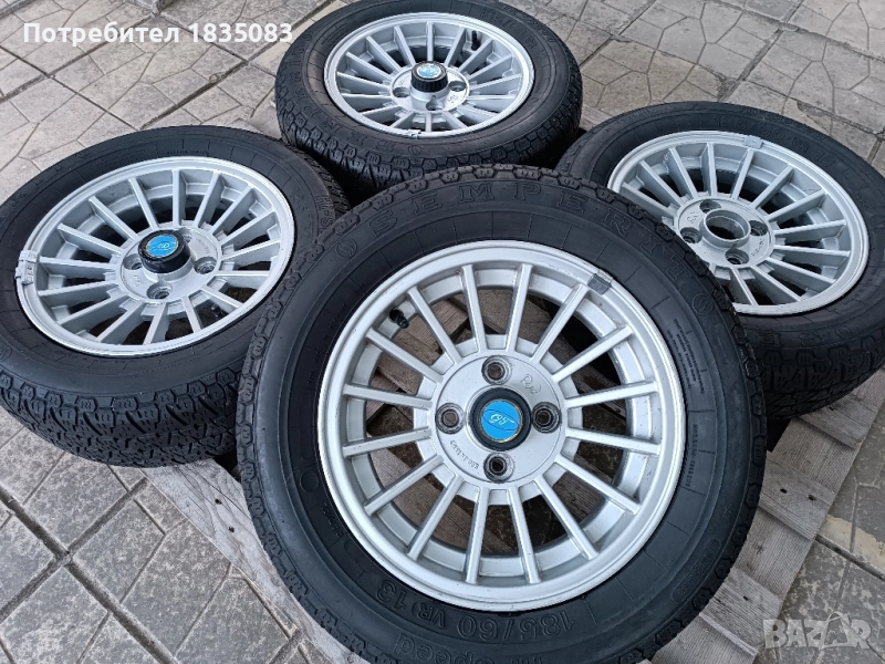 Ретро джанти 13ки 4х100 + гуми 185/60/13 Semperit, снимка 1