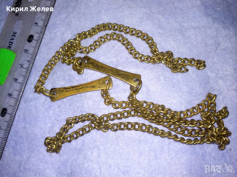 СТАРА МЕДНА с ПОЗЛАТА РЕТРО ВЕРИЖКА КЮСТЕК СИНДЖИР ЛАНЕЦ РЪЧНА ИЗРАБОТКА 17290, снимка 1