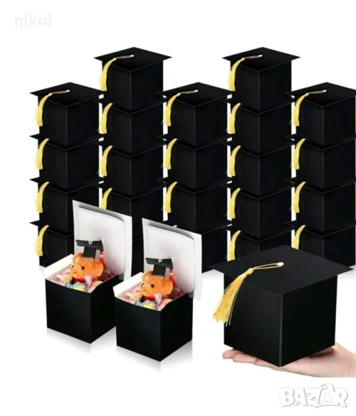 Тога Абитуриент завършване дипломиране шапка картонена кутия за подарък сувенир подаръчна, снимка 1