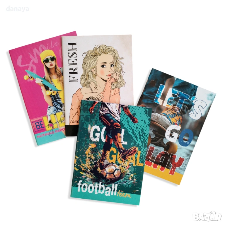 6327 Тетрадка малък формат А5, широки редове, офсетова хартия, 56 листа, снимка 1