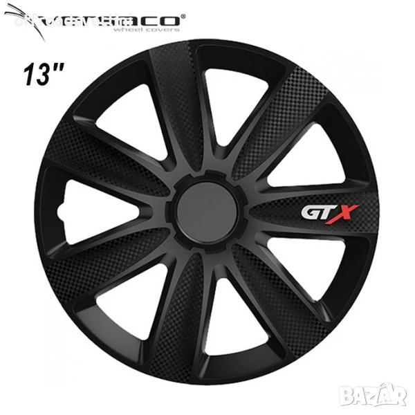 Versaco Slovakia Тасове за джанти 13'' Versaco GTX Карбон ЧЕРНИ, снимка 1