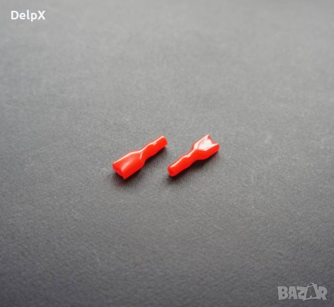 Капачка/маншон за кабелна обувка силиконова червена 6,3mm, снимка 1