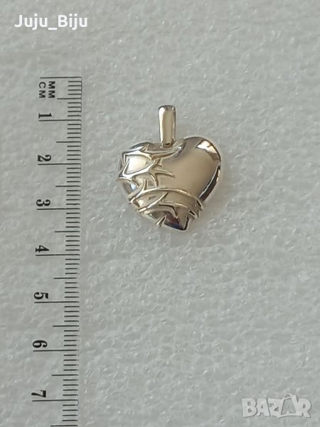 Сребърен медальон сърце , снимка 1