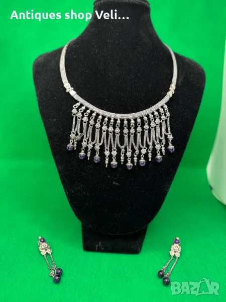 Сребърен комплект с аметист №6062 , снимка 1