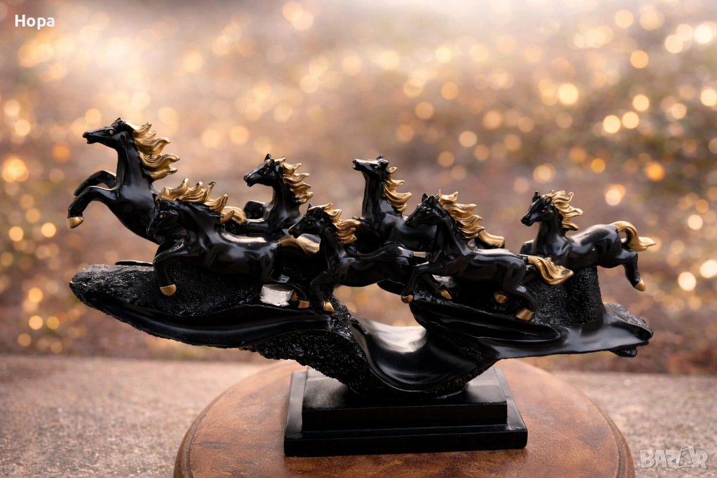 Статуетка коне препускащи , снимка 1