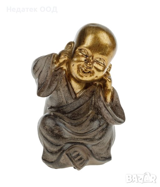  Декоративна фигура, на етнически монах , „Не слушам“ ,16 см, снимка 1