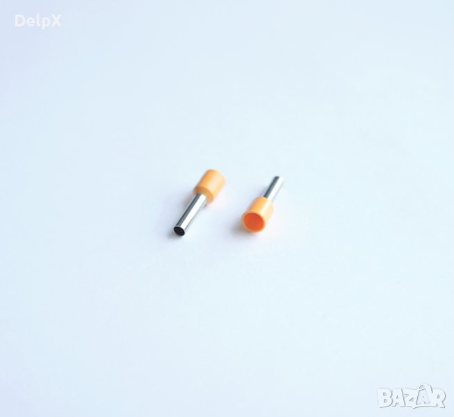Кабелна втулка (кламфа) с изолация оранжева 4mm2, снимка 1