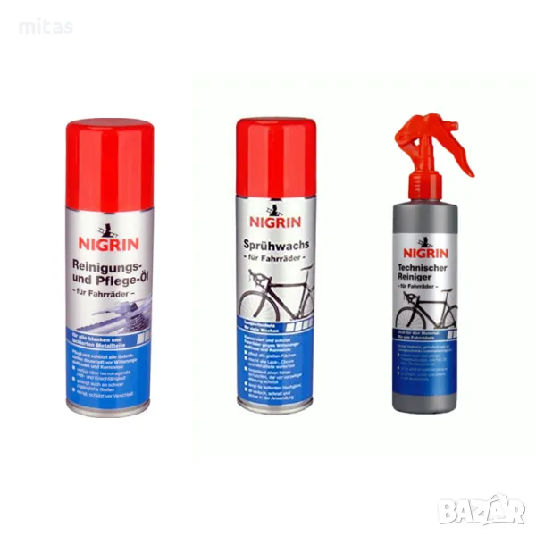 Спрей за почиставне, подръжка, вакса, полиране за велосипед NIGRIN, снимка 1