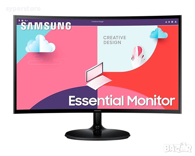 Mонитор 24" FHD Samsung 24C364 (1920 x1080) Curved, LED IPS, 75 Hz, 4ms, 250cd/m2, D-Sub, HDMI, снимка 1