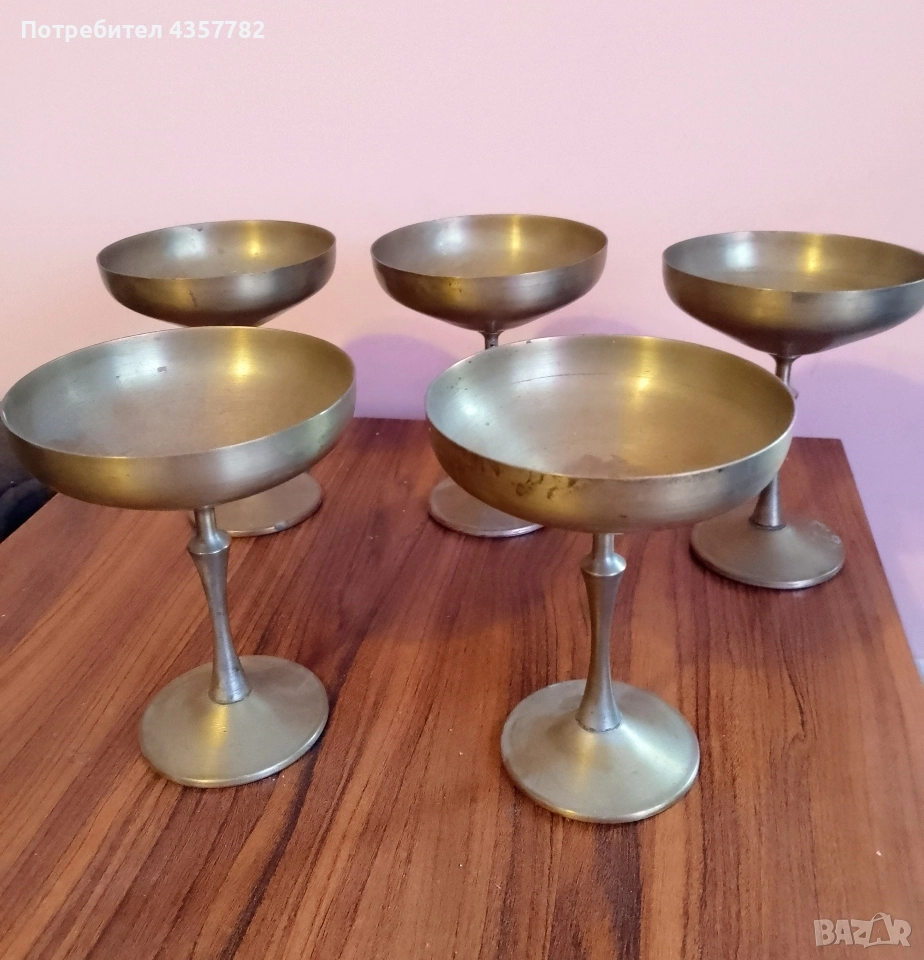 Винтидж месингови чаши , снимка 1