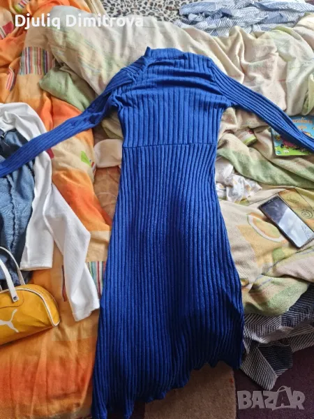 синя дълга рокля, снимка 1