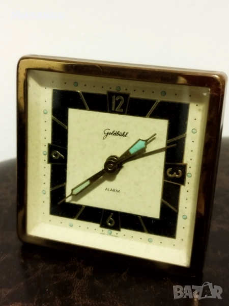 Стар механичен будилник, настолен часовник, снимка 1