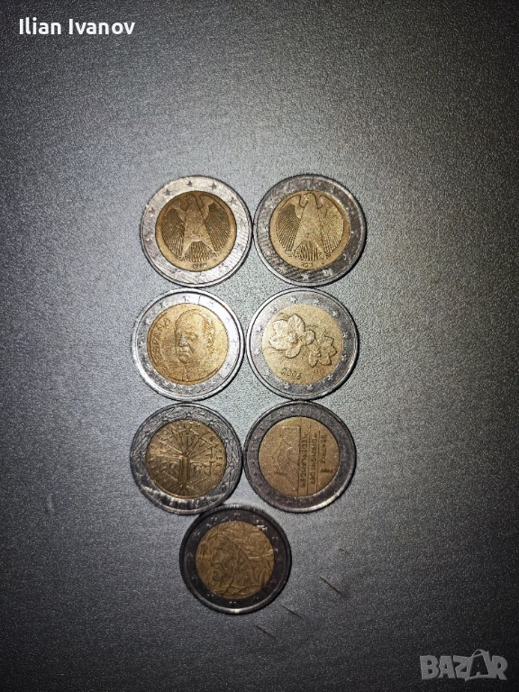 Евро монети от 2, 1, 0.5, 0.20, 0.10, 0.05, снимка 1