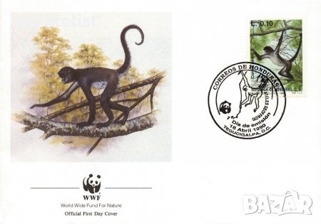 Хондурас - 4 броя FDC Комплектна серия - WWF - Маймуни, снимка 3 - Филателия - 38619026