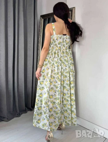 Дълга рокля с лимони , снимка 3 - Рокли - 50977102