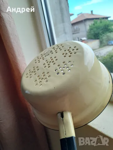 Стара емайлирана цедка,гевгир #17, снимка 9 - Други ценни предмети - 50316518