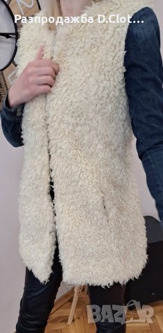 Палто teddy bear S ,с дънкови ръкави, снимка 3 - Палта, манта - 16977351
