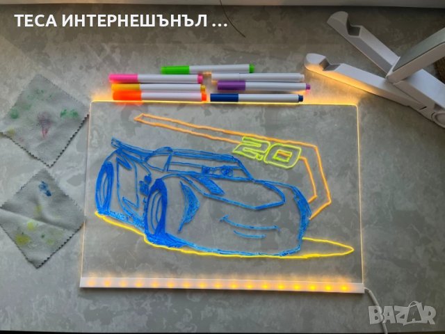 LED Табло с 7 Цветни Флуоресцентни Маркера за Дом, Офис, Училище и Още, снимка 7 - Рисуване и оцветяване - 50940214