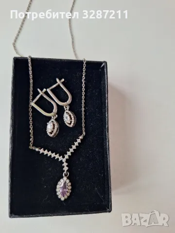 сребърен комплект, снимка 2 - Бижутерийни комплекти - 49846466