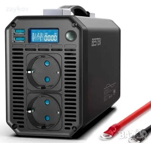 BESTEK Pure Sine Wave 1000W автомобилен инвертор на захранване DC 12V 