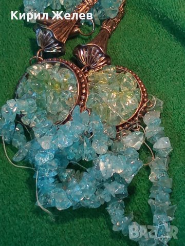 ИЗУМИТЕЛНО КРАСИВА ПОСРЕБРЕНА КРИСТАЛНА ЕТНО - АРТ СТИЛ ОГЪРЛИЦА РЪЧНА ИЗРАБОТКА 34781, снимка 15 - Колиета, медальони, синджири - 39193162