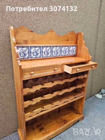 Шкаф за вино изработен изцяло от дърво, снимка 2 - Шкафове - 49668111