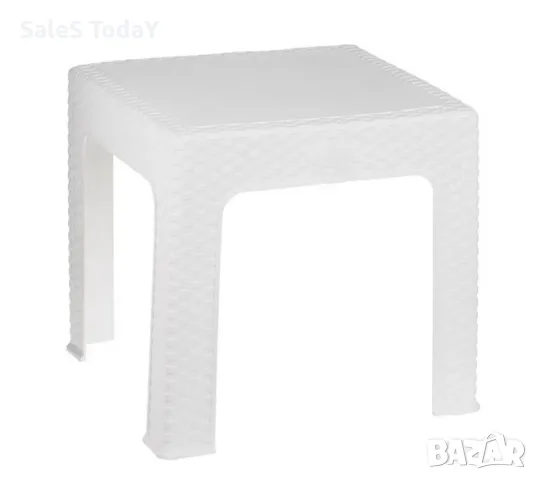 Маса за тераса, 48см, Пластмаса, бяла, снимка 1