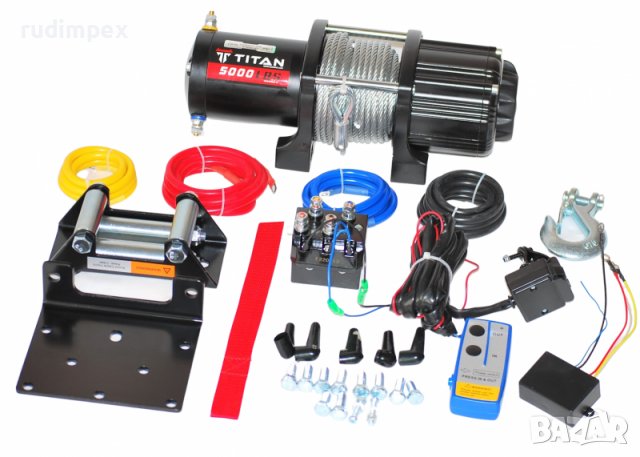 Лебедка 5000 либри, 12V, електрическа , Titan -  за ATV и лодки 