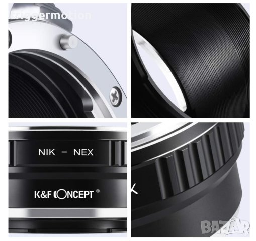 НЕИЗПОЛВАН K&F Concept NIK - NEX Адаптор (преходник) за обектив Nikkor AI/F към Sony E камера, снимка 4 - Обективи и филтри - 41348243