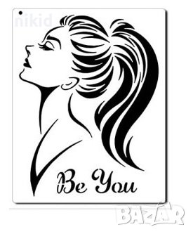 4 Вида Женско дамско лице жена прическа стенсил шаблон за спрей за торта украса Scrapbooking, снимка 3 - Други - 42069565