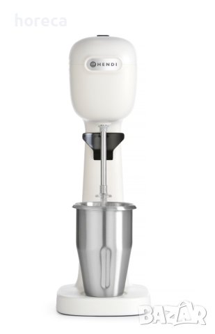 Млечен шейкър Bronwasser - две скорости, 2 чаши и 4 бъркалки - бял