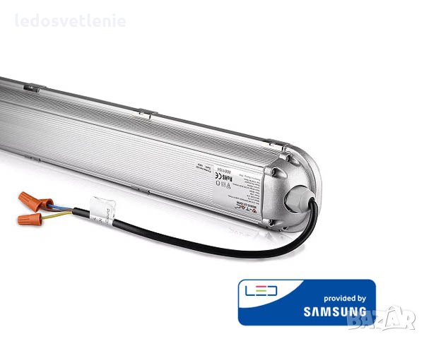 LED Осветително тяло 120см 60W 7200lumen Влагозащитено IP65 V-tac Samsung диод 5г, снимка 4 - Лед осветление - 33924352