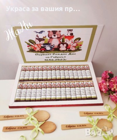 Бонбони  за почерпка на гостите на бебешка погача, прощъпулник, рожден ден, кръщене. Юбилей , снимка 9 - Други - 41573221