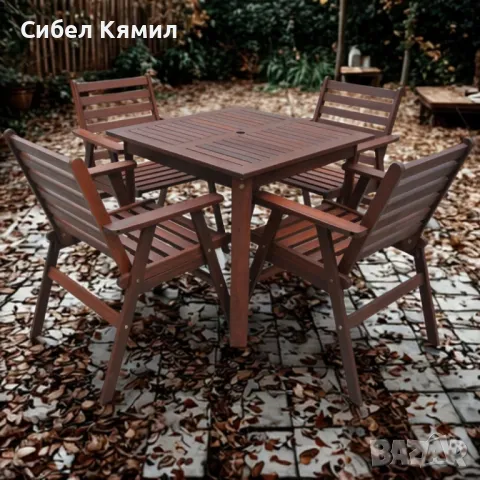 Градински комплект Tirora Muhler Meranti - 5 части, дърво, снимка 1