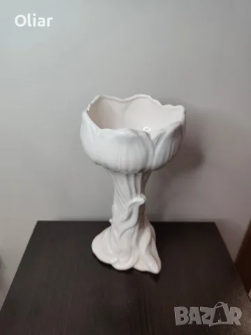 Красива ваза от керамика с бяла глазура. , снимка 4 - Вази - 56088232