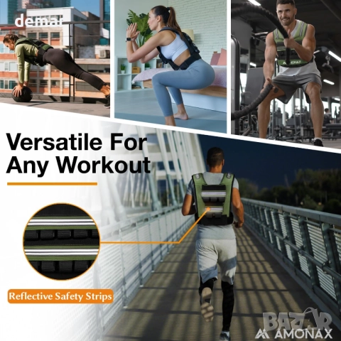 Регулируема жилетка с тежести Amonax за жени и мъже, 1,1–20 кг, снимка 6 - Фитнес уреди - 52671376
